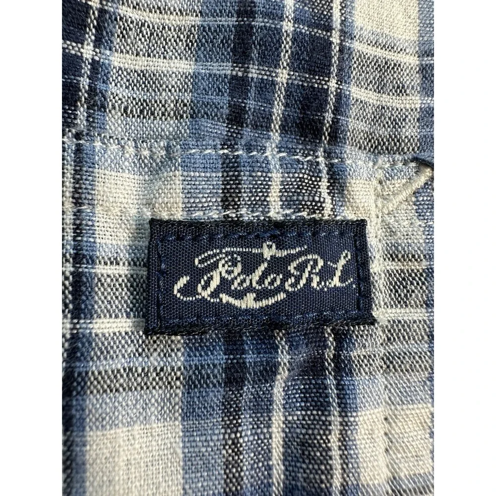 Polo Ralph Lauren Linen Double Pocket Linen Mens LARGE ‎ Tattersall